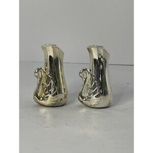 Vintage Art Deco Swan Salt and Pepper Shakers Silver Plated Kitchen Accessories